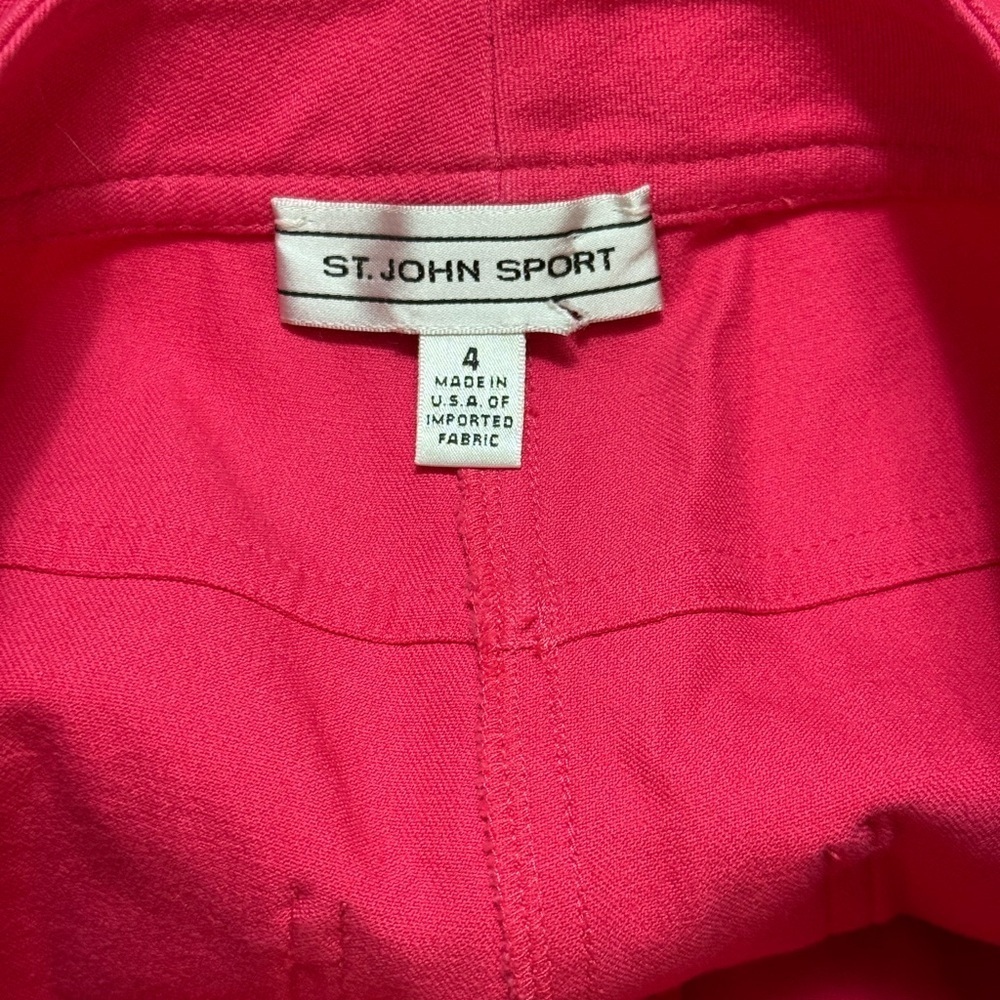 St. John Sport Pink Straight Leg Mid Rise Dressy Pants Size 4 - Picture 7 of 13
